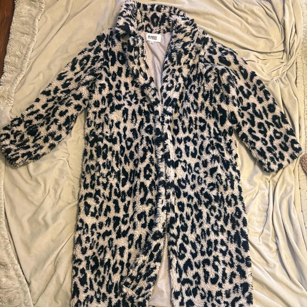 BB Dakota by Steve Madden Animal Print Teddy Coat